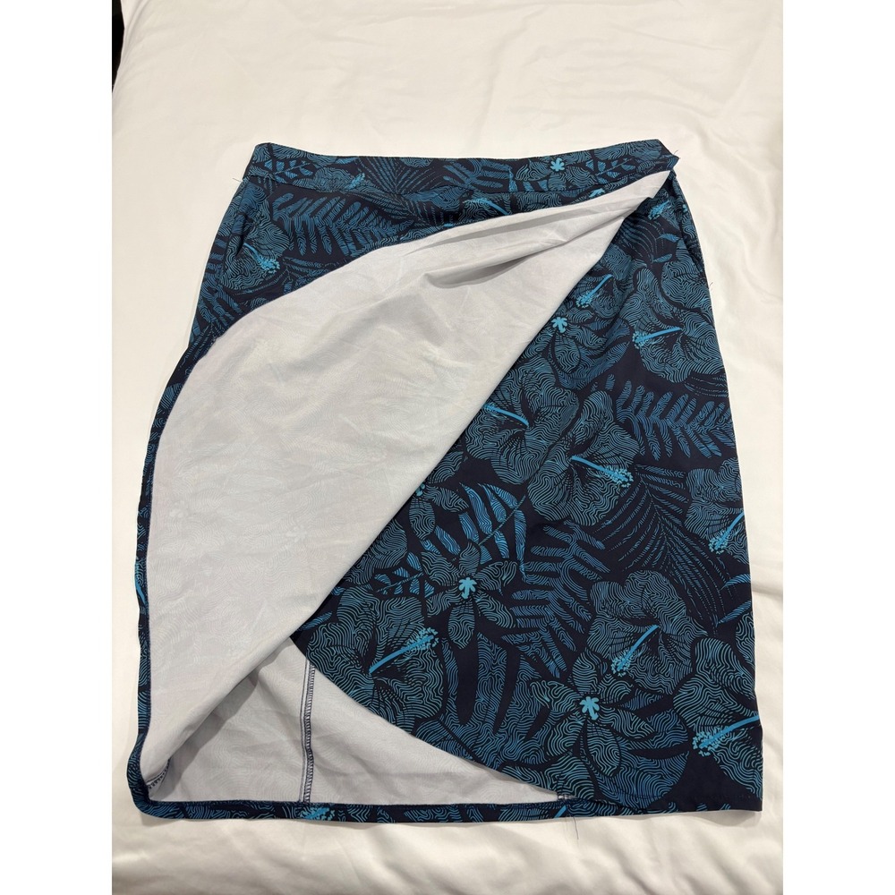 Rip Skirt Hawaii Hibiscus Print Length 3 Size XL Adjustable Wrap Floral Blue - Picture 6 of 8